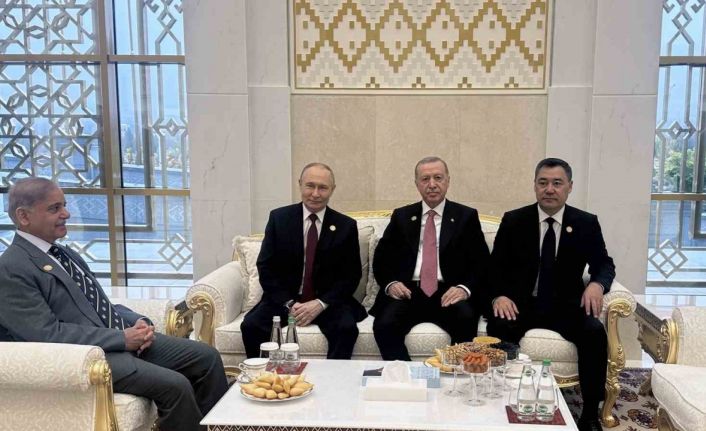 Cumhurbaşkanı Erdoğan, Putin, Şerif ve Berdimuhammedov ile görüştü