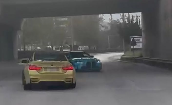 Drift pahalıya patladı, 2 araç trafikten men edildi