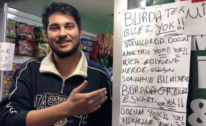 ESKART sorularından bunalan market sahibi, işyerine astığı notla gündem oldu