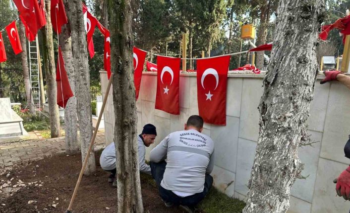 Gebze Şehitliği’nde bakım ve onarım çalışması yapıldı