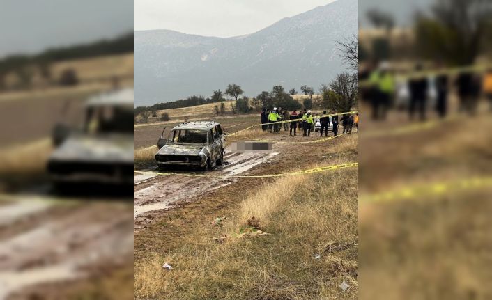 Isparta’da dağlık alanda yanmış aracın kenarında başsız erkek cesedi bulundu