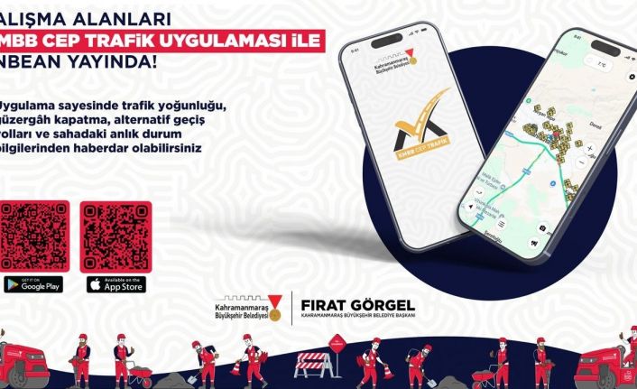 Kahramanmaraş’ta çalışma yapılan yollar  "KMBB Cep Trafik" mobil uygulamasında