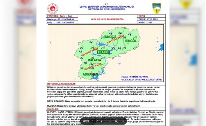 Meteorolojiden kuvvetli yağış uyarısı