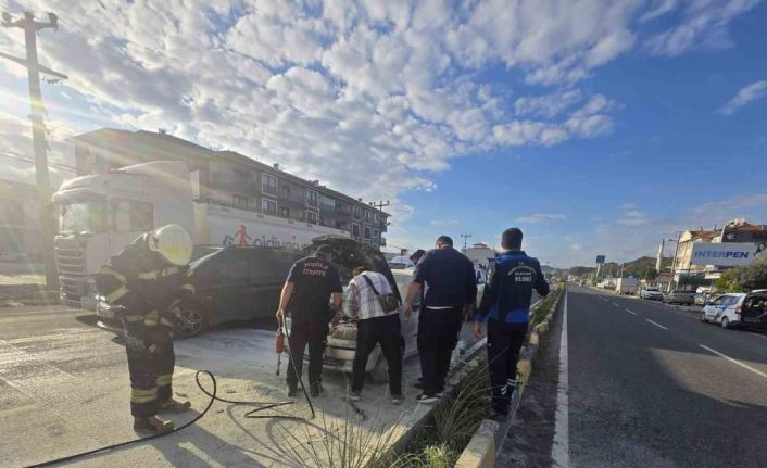 Ortaca’da araç yangını