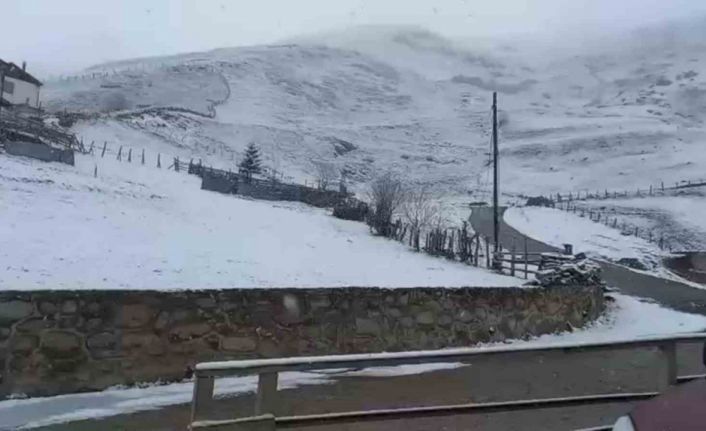Rize’de kar yağışı yüksek kesimlerde etkili oluyor