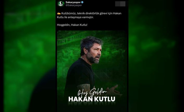 Sakaryaspor yeni teknik direktörü Hakan Kutlu’yu yapay zeka videosuyla açıkladı
