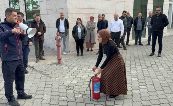 Samsun Adliyesi’nde yangın söndürme tatbikatı
