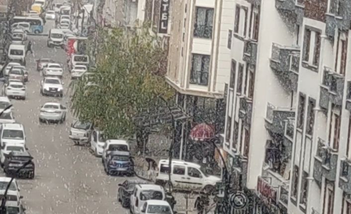 Van’da dolu yağışı şehri beyaza bürüdü