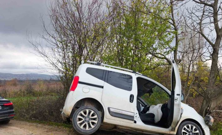 Yoldan çıkan otomobil ağaca çarptı: 2’si çocuk 4 kişi yaralandı
