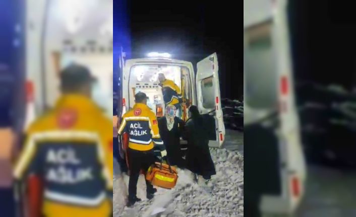 Yolu kapanan köyde doğum sancısı tutan kadın 2 saat süren çalışmayla hastaneye ulaştırıldı
