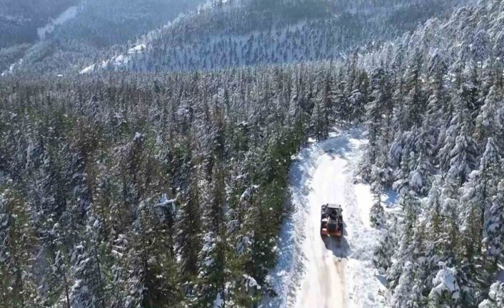 Adana Feke’de kar 1 metreyi aştı, çocuklar kızakla tatilin tadını çıkardı