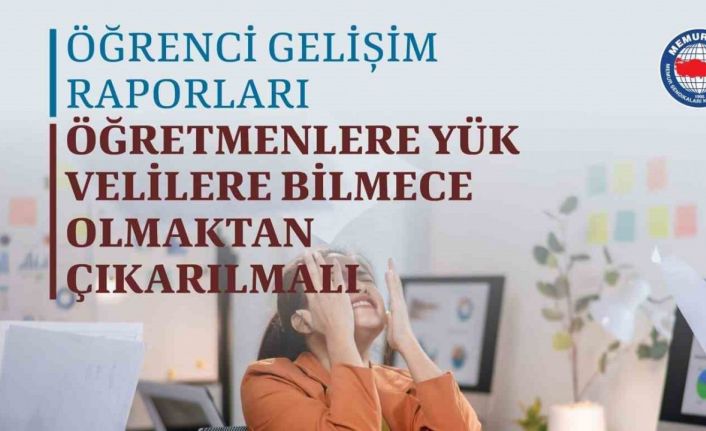 Eğitim-Bir-Sen: "İlkokullarda başlatılan ’Öğrenci Gelişim Raporu Uygulaması’ öğretmenler üzerinde ağır yük oluşturuyor"