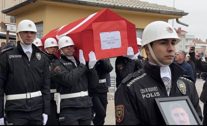 Görev şehidi polis memuru Fatih Oral son yolculuğuna uğurlandı