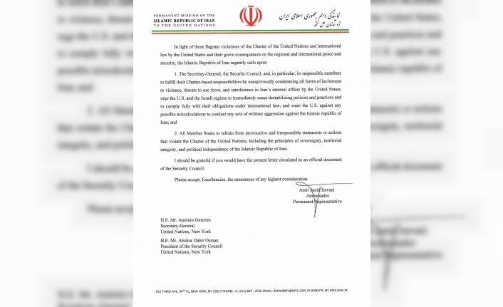 İran, BM’ye gönderdiği mektupta protestolardaki ölümlerden ABD ve İsrail’i sorumlu tuttu