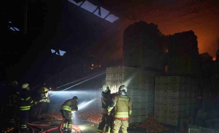 Narenciye paketleme fabrikası alevlere teslim oldu: 60 işçi tahliye edildi, 1 işçi öldü