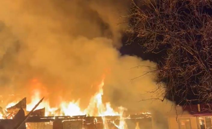 Samsun’da gece yarısı korku dolu anlar: Kırsal mahallede iki ev alevlere teslim oldu