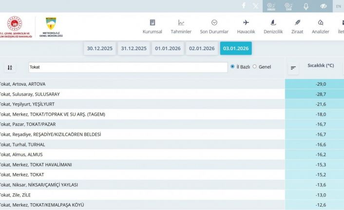 Tokat’ta son yüzyılın en sert ocak ayı yaşandı: Yeşilırmak’ın yüzeyi dondu