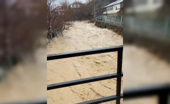 Develi’de aşırı yağış sele neden oldu, bazı ev ve ahırları su bastı