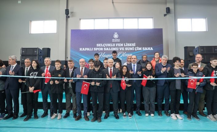 Selçuklu Fen Lisesi Kapalı Spor Salonu ve Suni Çim Saha’nın resmi açılışı gerçekleştirildi