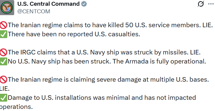 ABD ordusu, İran karşısında önemli kayıplar verdiği yönündeki iddiaları yalanladı