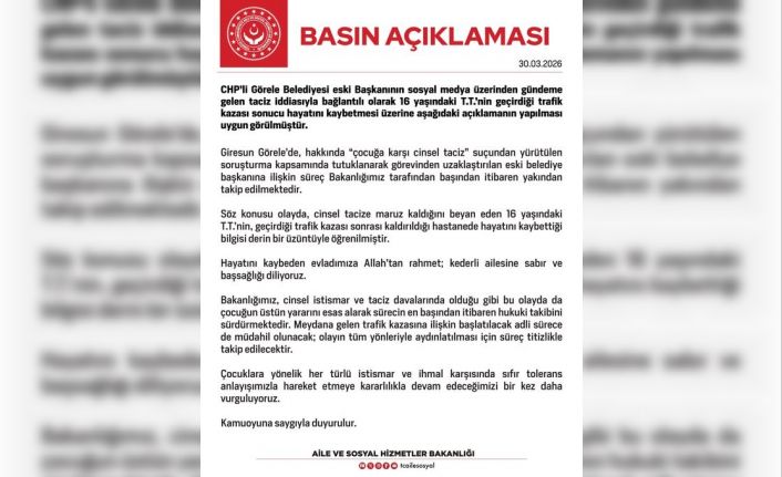 Aile ve Sosyal Hizmetler Bakanlığı: "Çocuklara yönelik istismar ve ihmal karşısında sıfır toleransla hareket etmeye devam edeceğimizi vurguluyoruz"