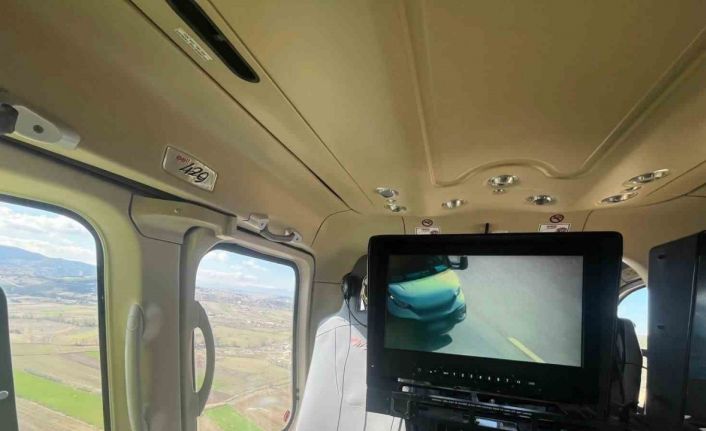 Burdur’da helikopter destekli trafik denetiminde 684 araç ve sürücüsü kontrol edildi