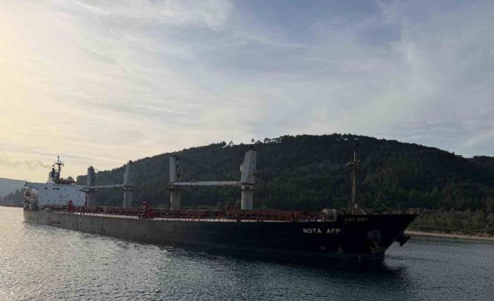 Çanakkale Boğazı’nda karaya oturan gemi için kurtarma çalışması başladı, boğaz trafiğe kapandı