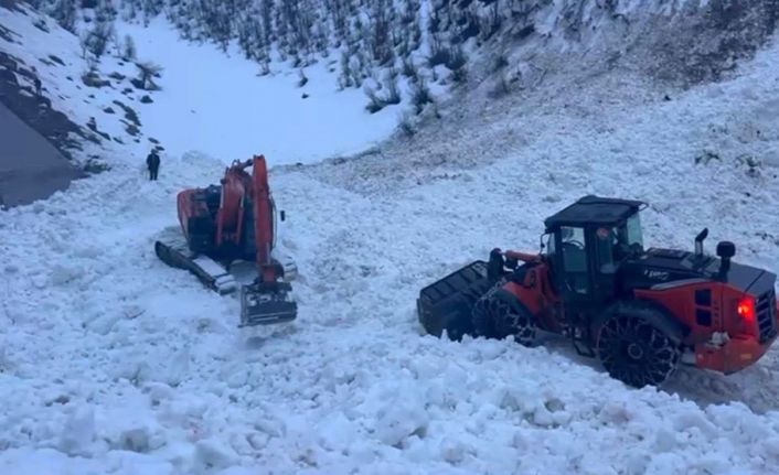 Şırnak’ta ekipler, çığ nedeni ile kapanan köy yolunu açmak için seferber oldu
