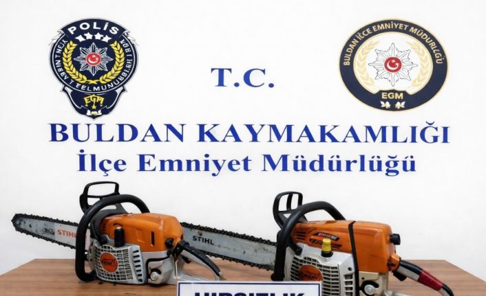 100 bin liralık motorlu testereleri çalan hırsızlar polisten kaçamadı