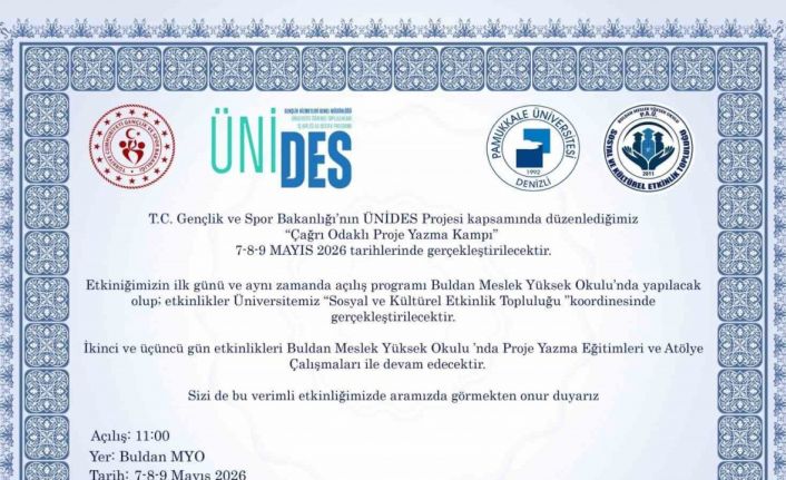 Buldan MYO ’Çağrı Odaklı Proje Yazma Kampı" projesine ev sahipliği yapacak