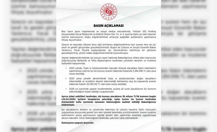 Çalışma ve Sosyal Güvenlik Bakanlığından maaşlarını alamayan maden işçileriyle ilgili açıklama
