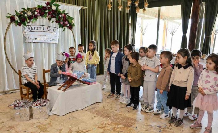 Çameli’de minik öğrencilerin Kur’an-ı Kerim’e geçiş heyecanı düzenlenen törenle taçlandı