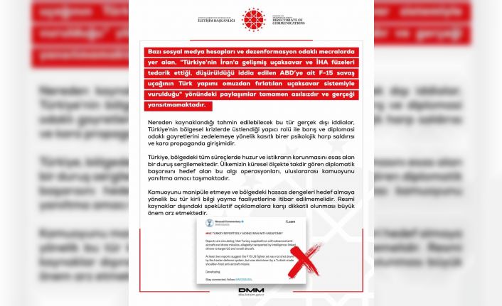 DMM’den ABD’nin F-15 savaş uçağının Türk yapımı omuzdan fırlatılan uçaksavar sistemiyle vurulduğu iddialarına yalanma