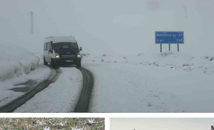Van’da iki mevsim bir arada: Bir yanda bahar, diğer yanda kış