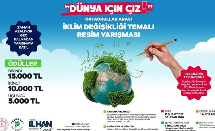Yeşilyurt Belediyesi iklim değişikliği temalı okullar arası resim yarışması düzenliyor