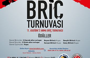 ATATÜRK'Ü ANMA BRİÇ TURNUVASI 4 ARALIK'TA KARTAL'DA YAPILACAK