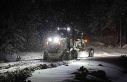 Menteşe Belediyesi ekipleri gece boyunca kar ile...