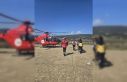 Gökçeada’da rahatsızlanan hasta helikopter ambulansla...