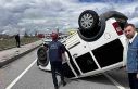 Muş’ta hafif ticari araç takla attı: 1 yaralı