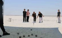 Tuz Gölü’nde öğrencilerin bocce heyecanı