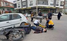 Motosiklet ile otomobil çarpıştı: 1 yaralı
