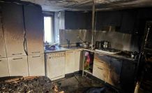 Mutfakta çıkan yangın itfaiye ekiplerince söndürüldü