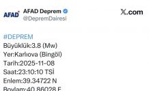 Bingöl’de 3.8 büyüklüğünde deprem