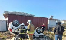 Samandağ’da takla atan otomobilin sürücüsü yaralandı