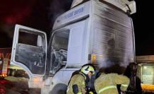 Cizre’de seyir halindeki Tır alevlere teslim oldu