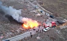 Karaman’da boş arazide çıkan yangını itfaiye söndürdü