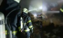 Burdur’da evin altında bulunan saman balyaları yandı