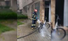 Devrek’te garaja park edilen elektrikli bisiklet yandı