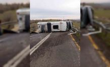 Mazıdağı-Derik karayolunda minibüs devrildi