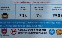 Uşak’ta taksi indi-bindi ücreti 230 TL oldu